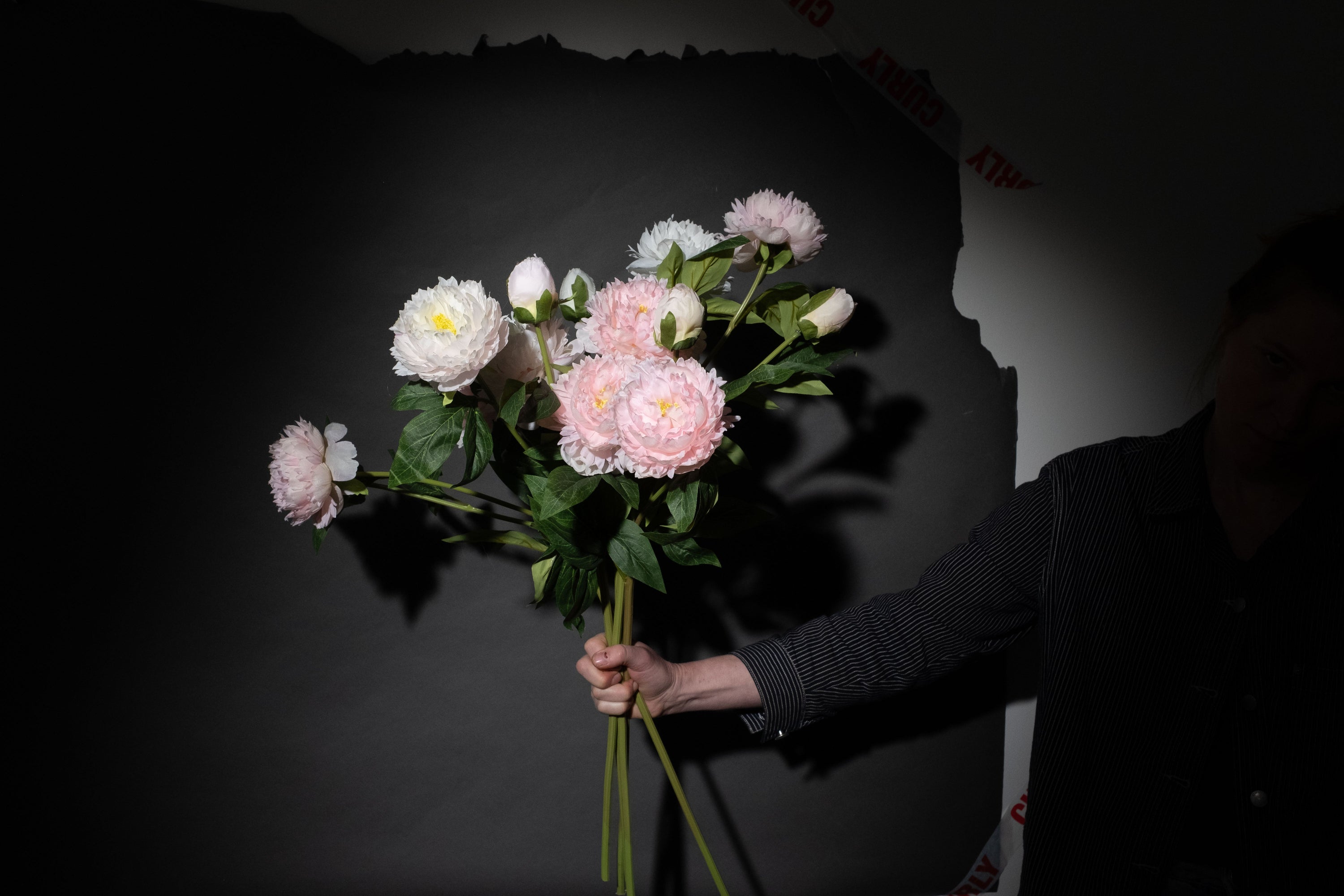 Pfingstrosen Strauss aus Seidenblumen
